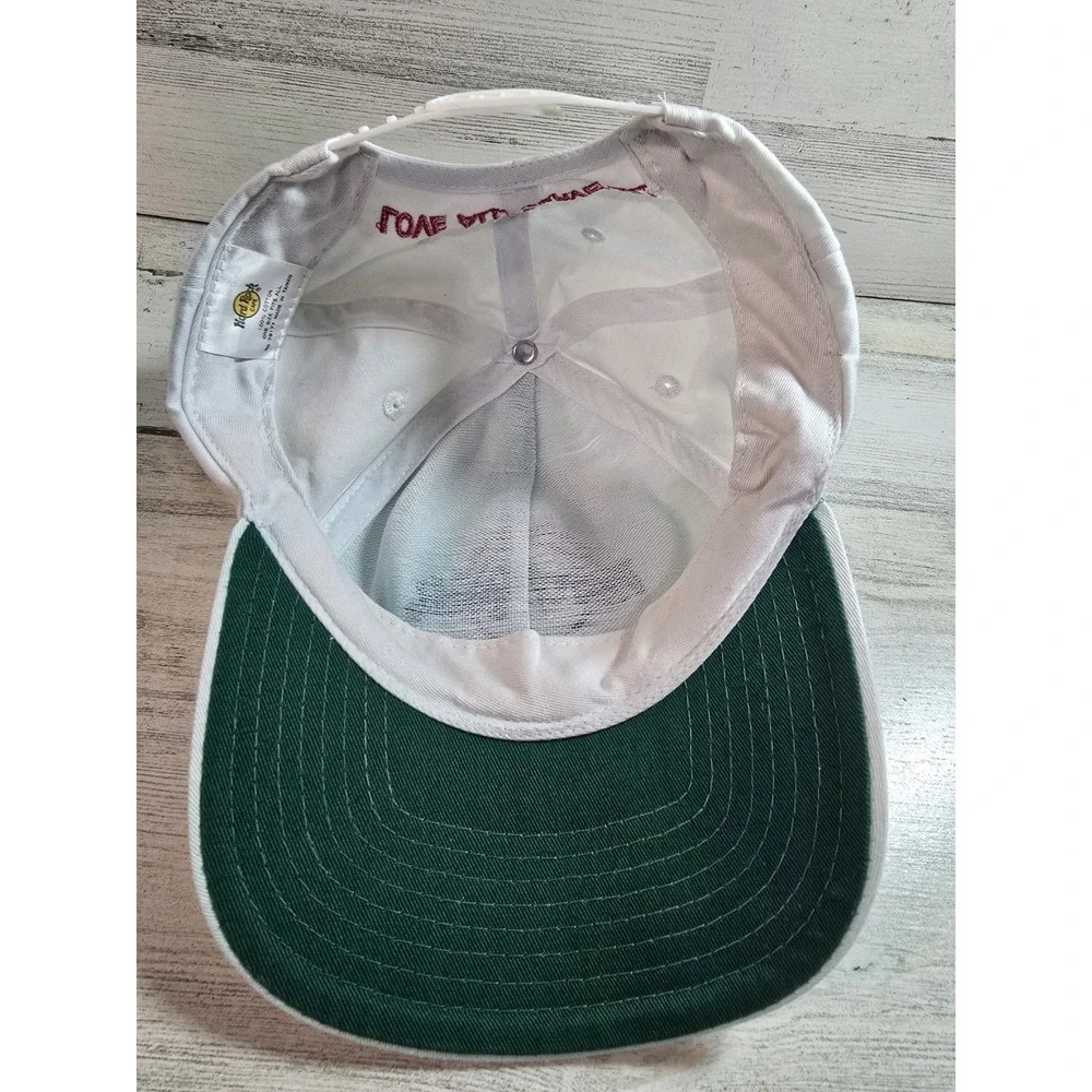 Hard Rock Cafe Paris Vintage White Snapback Hat Rock de Triomphe‎ 90s Cap